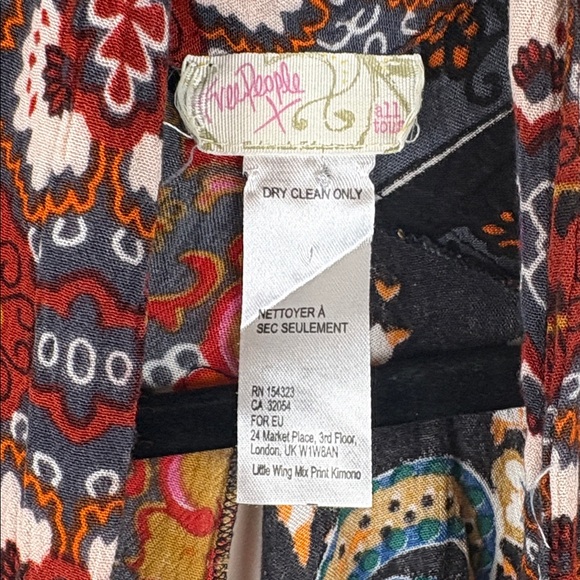 Free People Marley Mixed Print Little Wing Boho Kimono One size - Picture 3 of 9